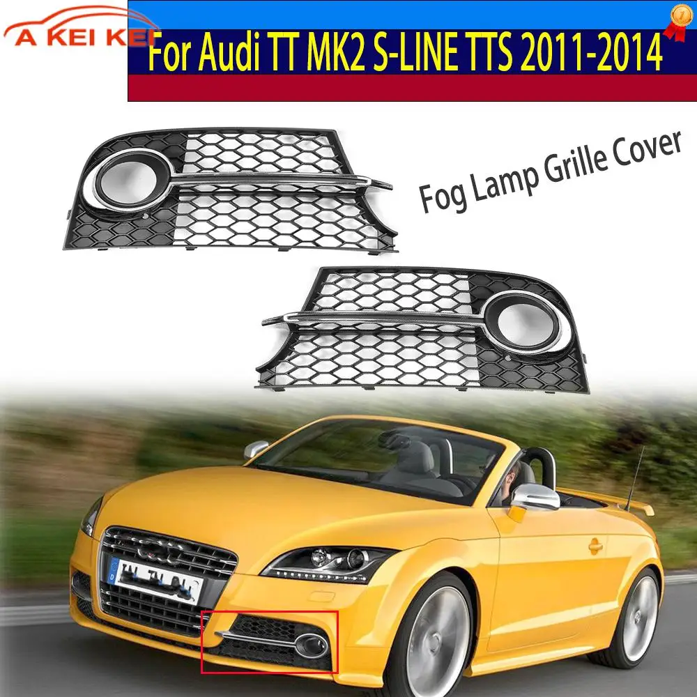 

8J080768K Fog Light Grille Cover For Audi TT MK2 S-LINE TTS 2011-2014 Front Grille Honeycomb Grille Cover Mesh Grill