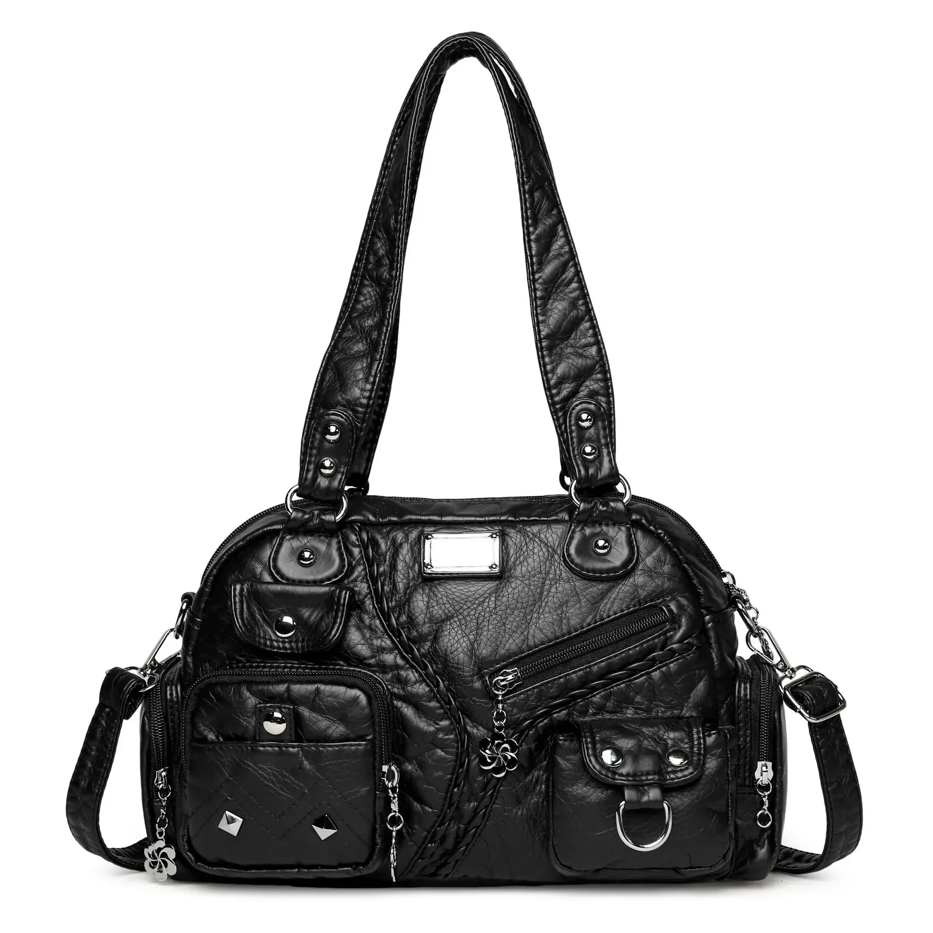 

2025 Trendy! Ladies' Large - Capacity Tote with Motorcycle Elements - Handheld, Single - Shoulder &Crossbody Design