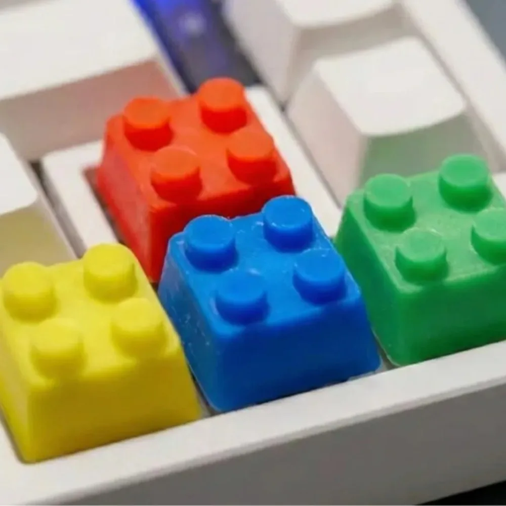Creative color matching building block keycaps, office desktop mechanical keyboard to replace high-value keys