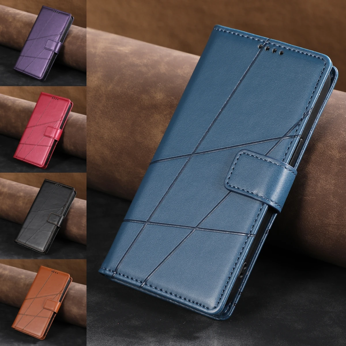 Leather Case For Samsung Galaxy A15 A05S A14 A34 A54 A24 A04S A13 A23 A53 A33 A73 A52S A32 A42 A22 A12 A72 M54 Flip Wallet Cover