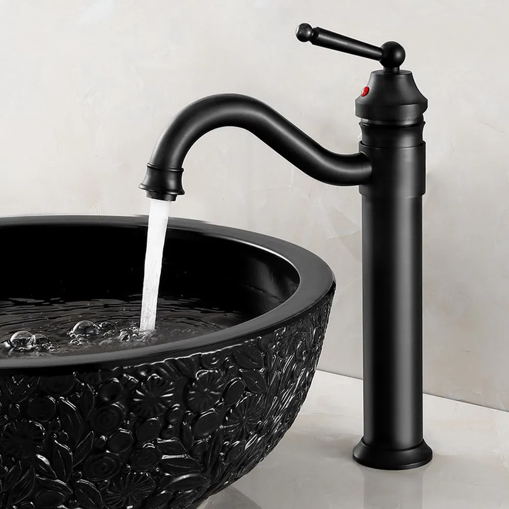 

Смеситель для раковины в ванной комнате, черный латунный смеситель для кухни с одной ручкой, смеситель для горячей и холодной воды Nhg015