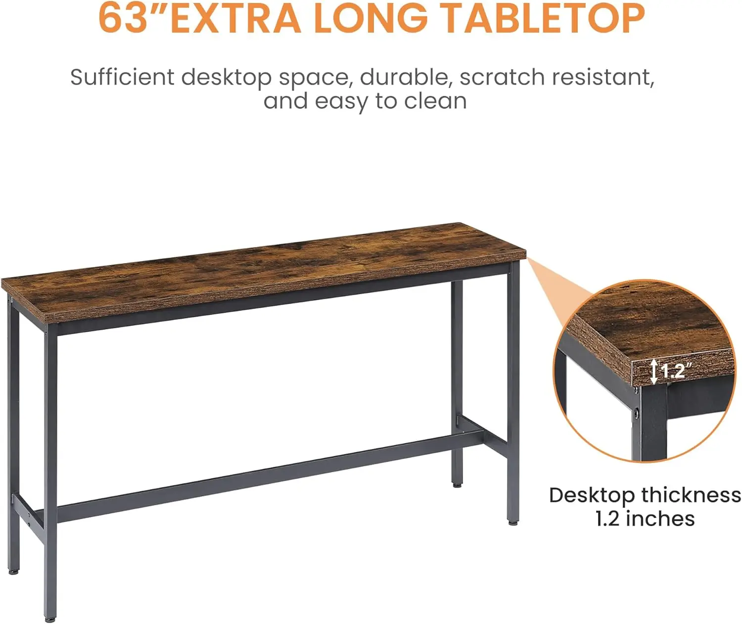 Barang Baru! Set Meja Bar Panjang dengan 3 Kursi Bar Berlapis PU, Set Meja dan Kursi Makan, Meja Kopi Tinggi Bergaya Industrial