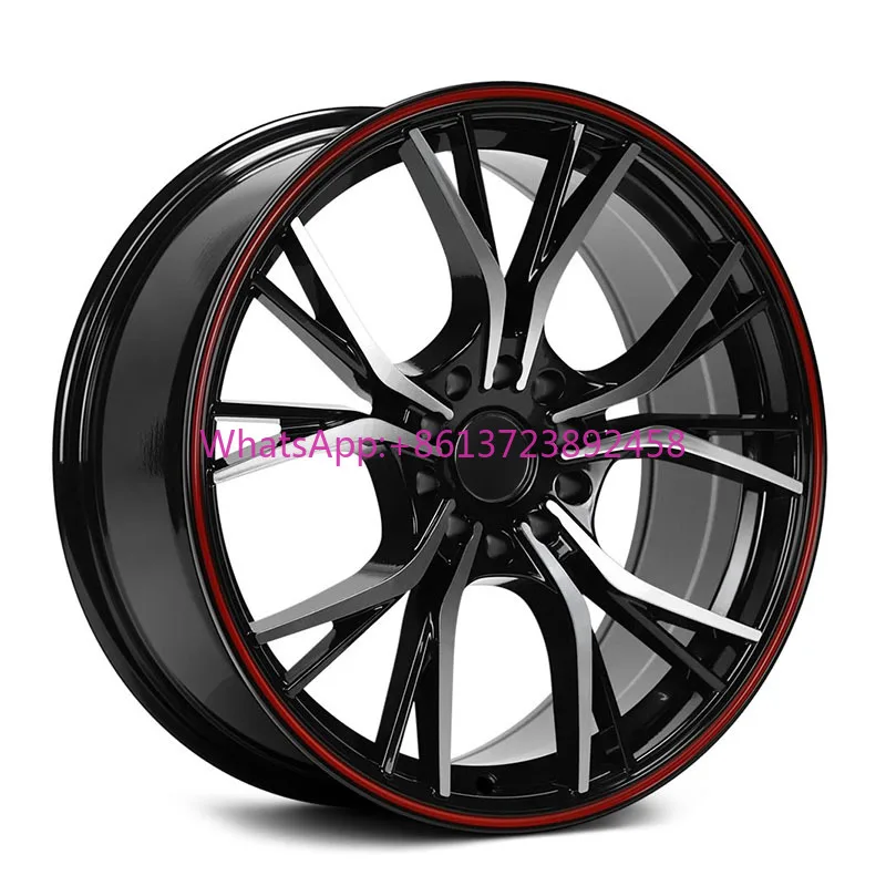 

Forged Wheels 5x112 17 18 19 20 21 22 23 24 25 Inches Black and Red Rims Aluminum Alloy Forged Wheel for Luxury Cars Bmw X5 X3