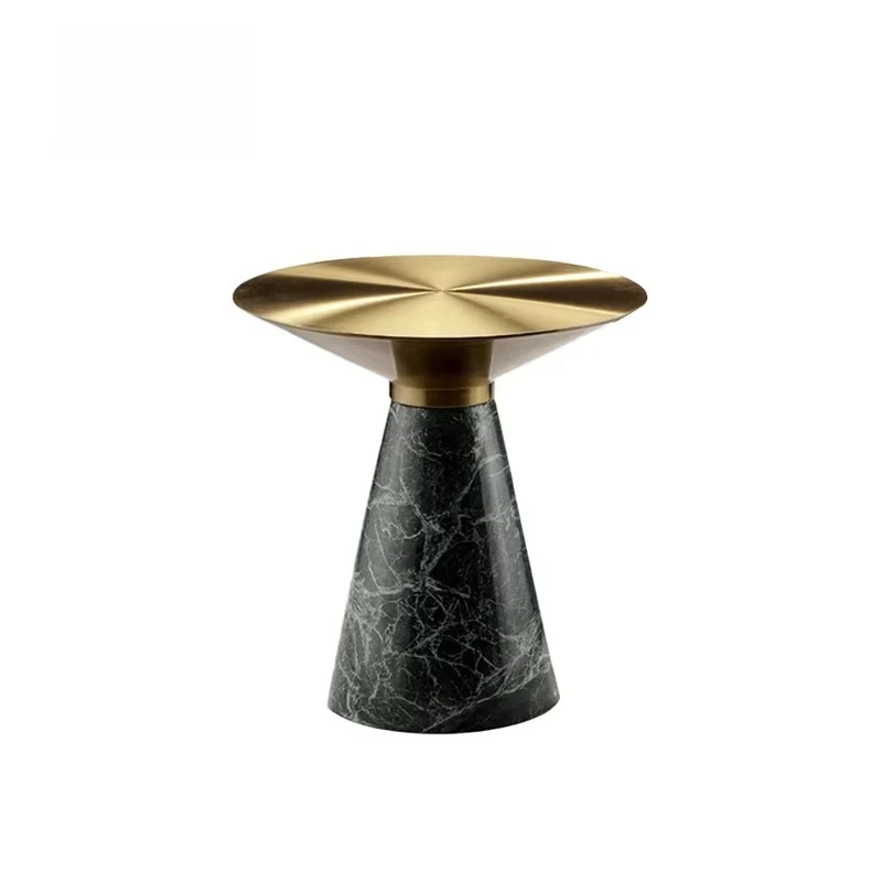 

Latest Design Natural Green Marble Side Table Modern Coffee Table Stainless Steel Top Living Room