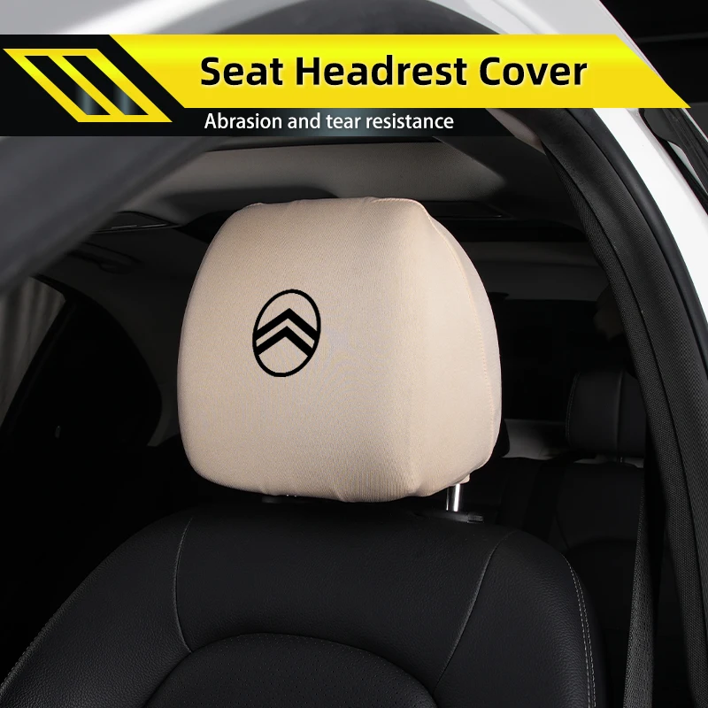 Fabric Headrest Cover Breathable Cloth For Citroen C4 C3 C5 C1 C2 Berlingo Celysee Cactus Picasso Aircross Saxo Grand