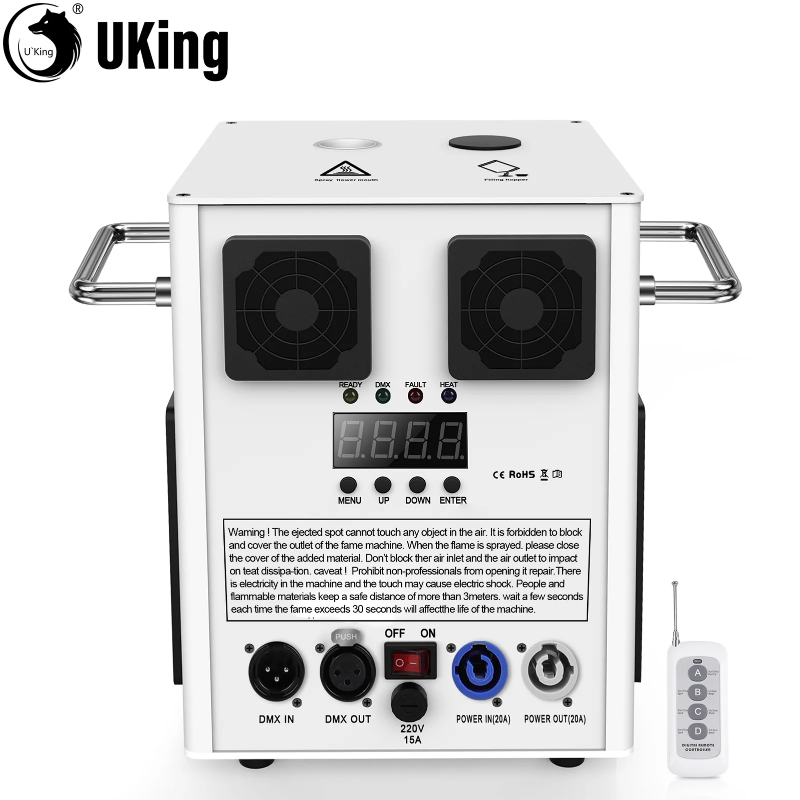 

U'King Cold Spark Machine With Wireless Remote Control DMX Stage Equipment Special Effect Machine For Wedding Party Musical