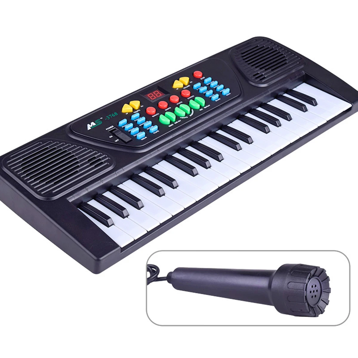 

Electronic Organ Keys Keyboards Earth Tones Children's Piano with Microphone Multifunction 37