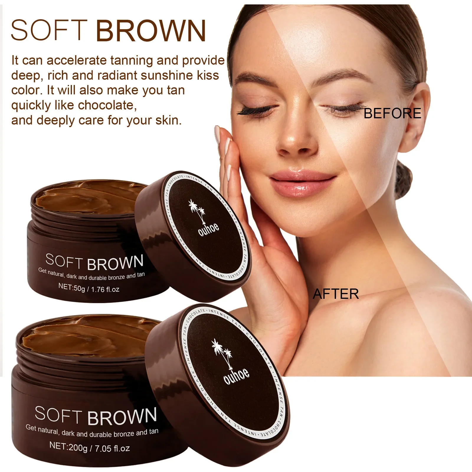 Help De Zon Zelfdrogende Zwarte Vorst Donkerbruine Bronzen Zonnemake-Up Set Bruincrème Vorst Voor Zwarte En Bronzer Zon