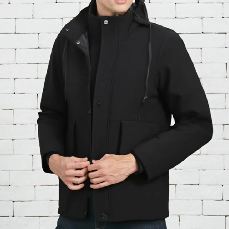 

2025 Men's Winter Thickened Warm Coat New Mid-Length Hoodied Coat Outdoor Comfortable Windproof Overcoat Male Casual Clothes