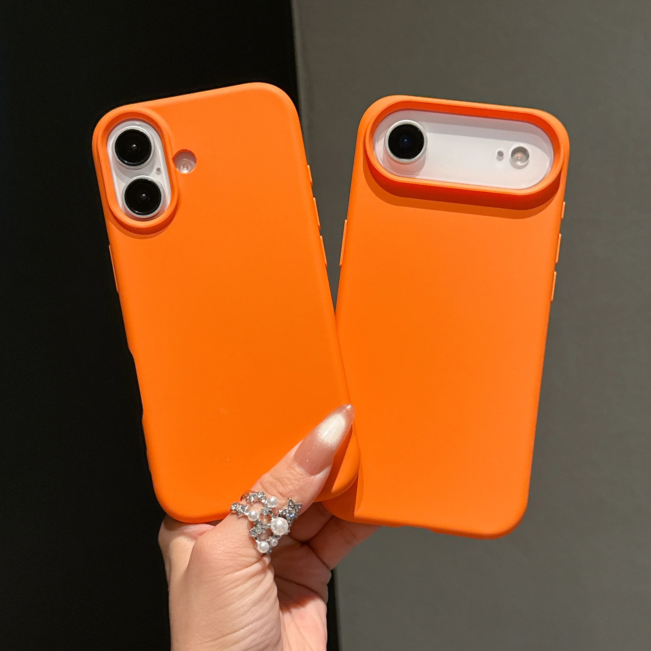 Original Flüssigsilikon Orange Farbe Hülle für iPhone 17 Pro Max 17 16 15 14 13 12 11 Pro Max Mini Plus rutschfeste Stoßstangenabdeckung – Detail 10
