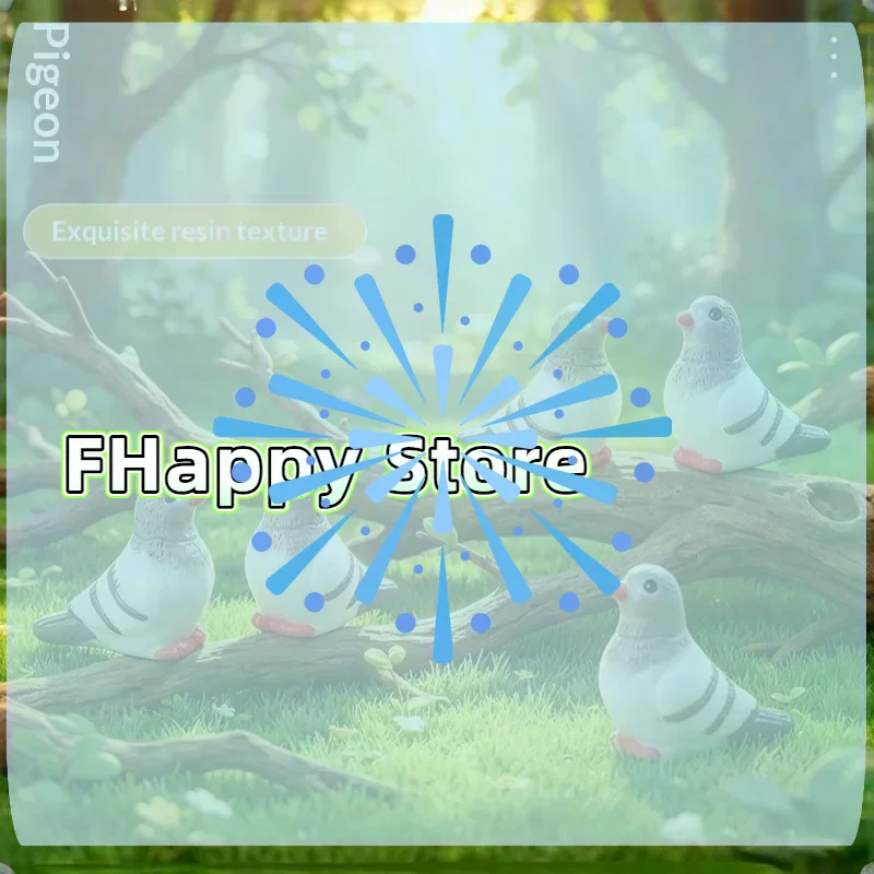 [MA]5pcs Mini Simulated Pigeon Resin Ornaments, Cartoon Bird Mini Landscape Accessories, DIY Handmade Jewelry Charms[MA]