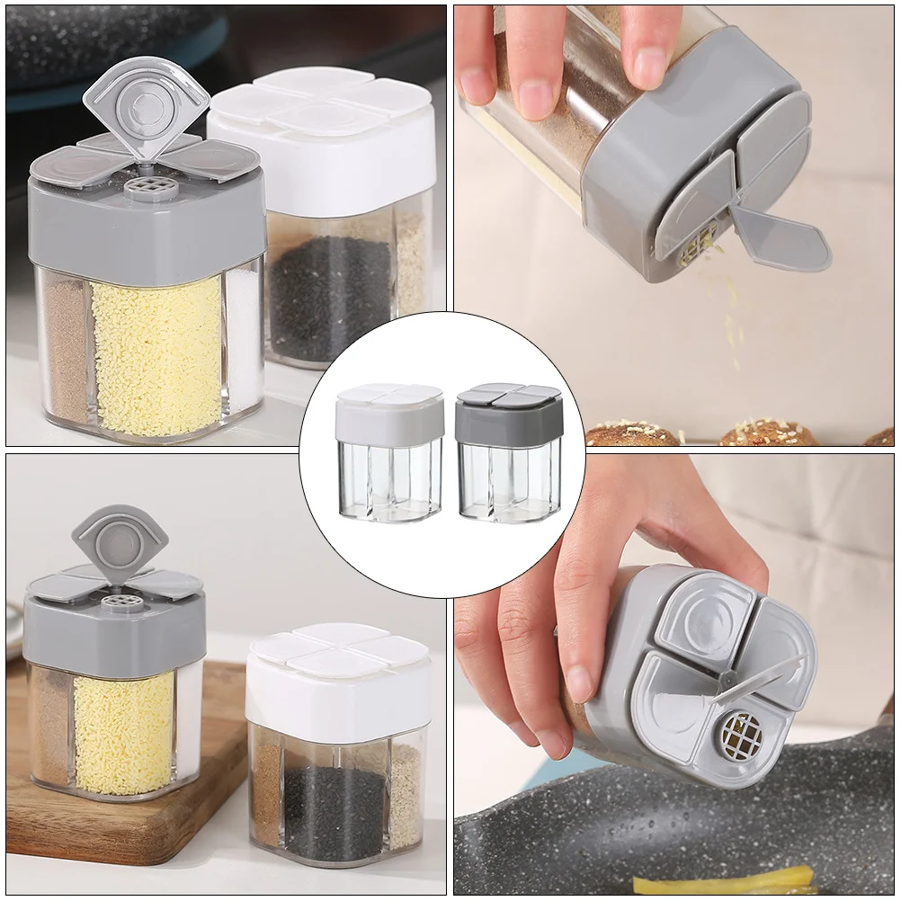 

2Pcs Seasoning Bottles Condiment Containers Easy Clean Reusable Practical Chic Fine Craftsmanship Food-Grade Material