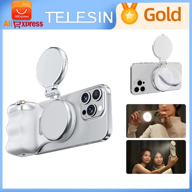

TELESIN Smartphone Magnetic Fill Light Mini Selfie Light 3 Modes Adjustable Brightness for Iphone XIAOMI HUAWEI SAMSUNG Phone