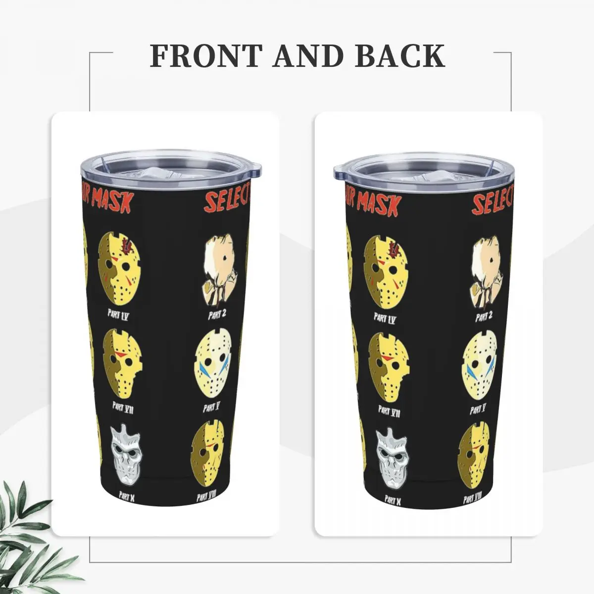 Friday 13th Horror Movie 2024 Tumbler Vacuum Insulated Jason Voorhees Thermal Cup with Lid Straw Home Mug Spill Proof 20oz