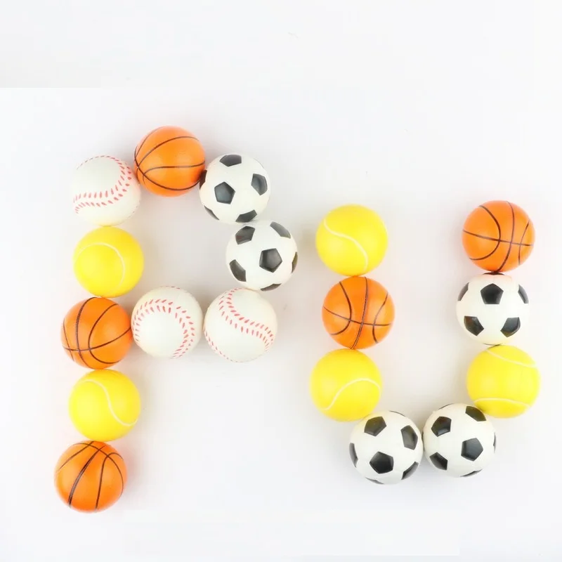 3Pcs Squeeze Sports Ball Toy for Kids Adults Mini Football Basketball Baseball Tennis Stress Ball  Game Party Decoration Balls