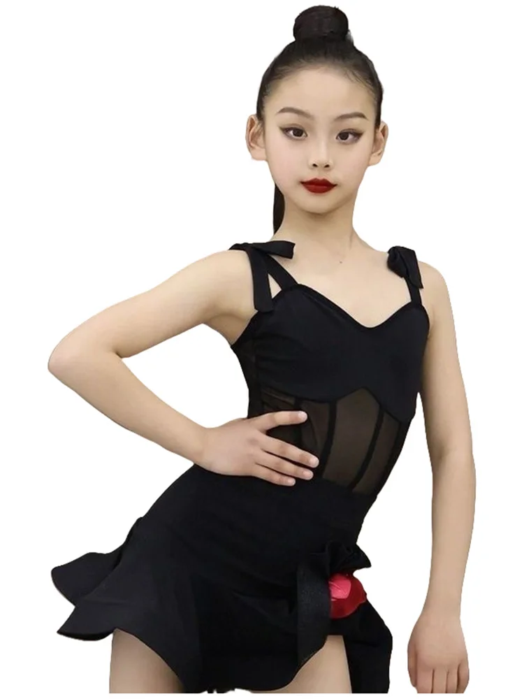 ملابس الرقص للأطفال، زي المسرح للفتيات، زي مسابقة الرقص اللاتيني، زي فتاة الرقص الأمريكي اللاتيني