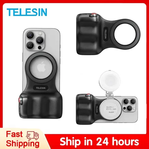 TELESIN Magnetic Phone Camera Shoot Hand Grip Phone Holder Shooting Aid Remote Control Handle for Iphone HUAWEI SAMSUNG Phone