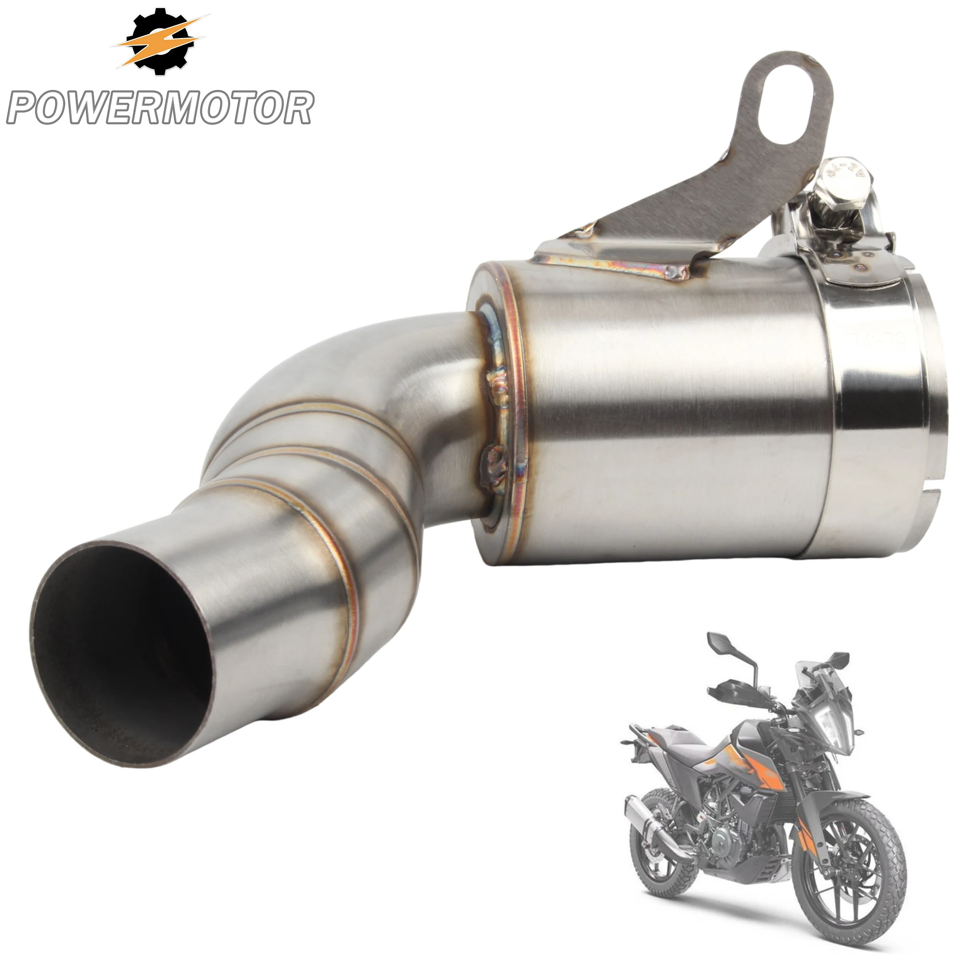 For KTM DUKE 390 45mm Motorcycle Exhaust System Modified Muffler Front Middle Link Pipe 125 250 390 Adventure RC390 2020-2023
