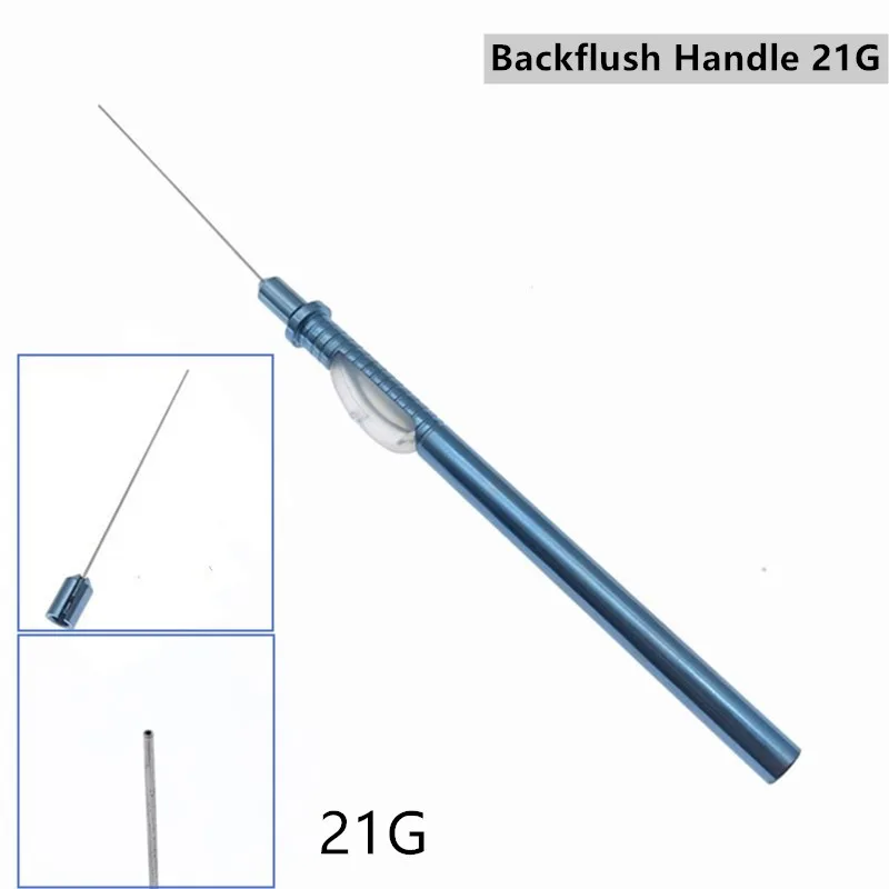 Aiguille d'aspiration droite avec canulation de gel de silice, poignée intérieure de reflux 21G/23G