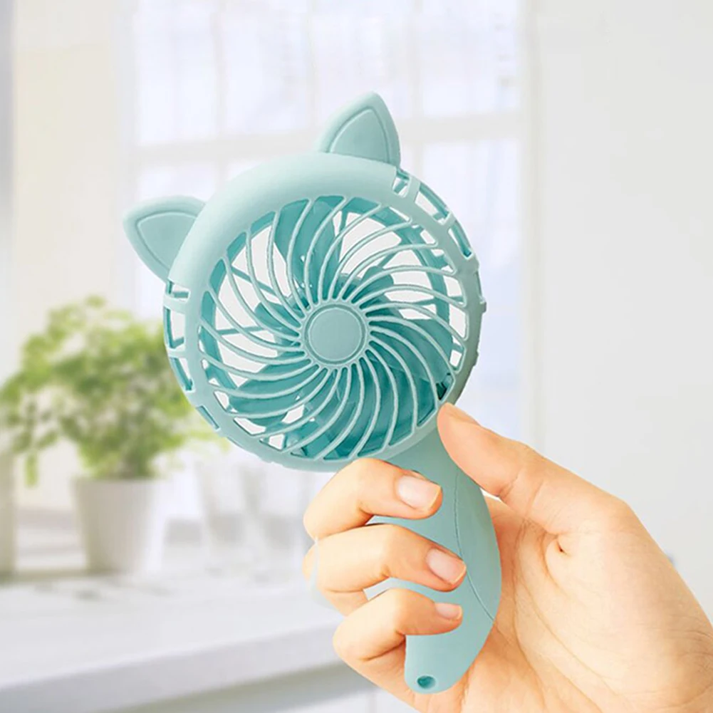 3 Colors Portable Handheld Fan Hand Pressure Fan Mini Portable Fan Without Battery Household Cute Fan Cooling Cartoon Held Fan
