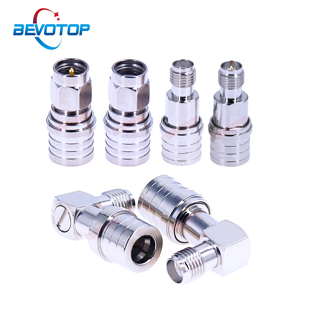 10PCS/LOT SMA to QMA Adapter QMA Male to SMA / RP-SMA Male Female Straight 180° / Right Angle 90° RF Adaptor 50 Ohm Converter