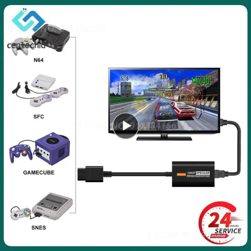 RetroScaler 1080P Upscaler Adapter 4:3/16:9 Aspect Ratio Switching For N64/SNES/SFC/NGC Consoles HDTV Converter Adapter