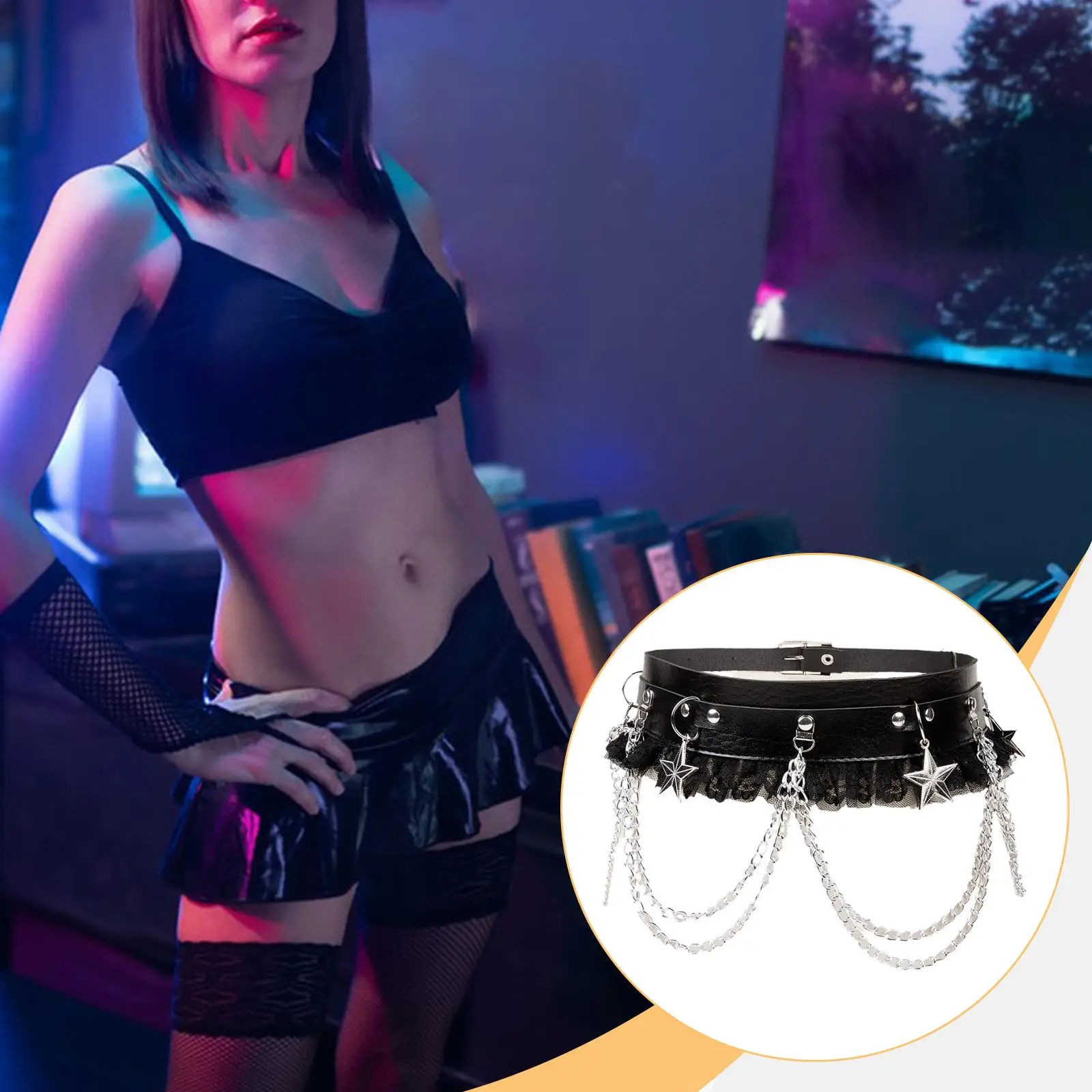 Cinturón de cadena para la cintura, regalos de joyería, cinturón para el cuerpo para mujer con dijes de estrellas, joyería para el cuerpo para fiesta