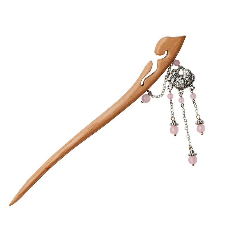 

Peach wood hairpin ancient style new Chinese style wooden hairpin hairpin hair accessories step shaking hair wooden hairpin hair