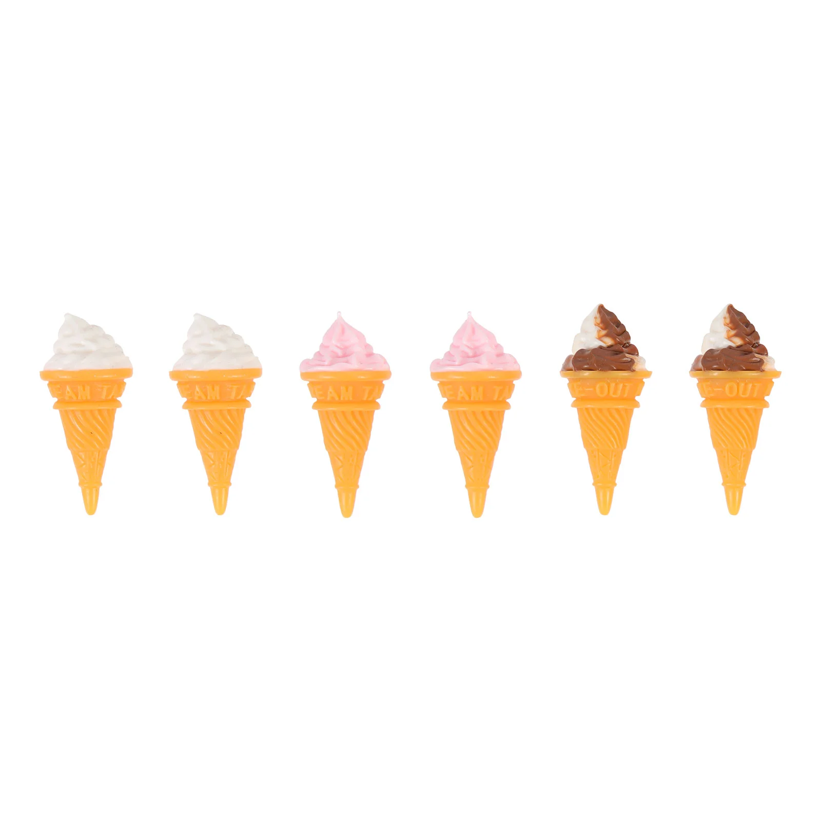 6 Pcs Resin Ice Cream DIY Accessories Decorative Cute Miniature Cone Wear-resistant House Portable