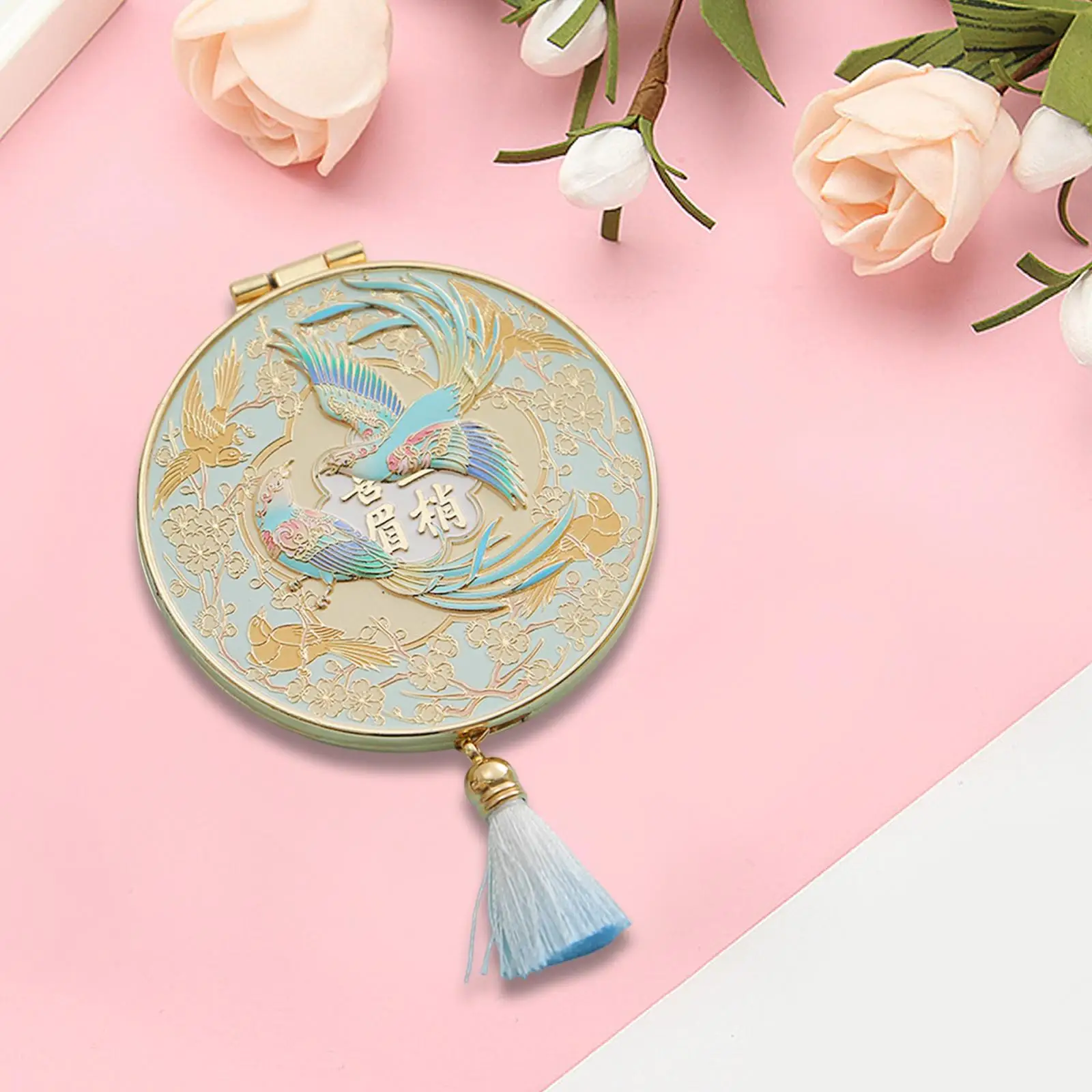 Espelho de maquiagem de viagem redondo criativo espelho cosmético para bolsa de bolso