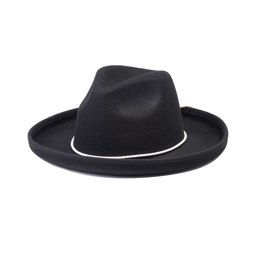 100% Wool Felt Fedora Hat With String