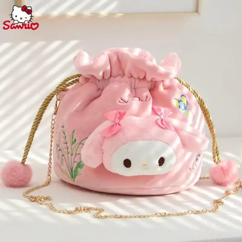 

Kawaii Sanrio Mymelody Drawstring Bag Cute Anime Cartoon Kuromi Cinnamoroll Cosmetics Storage Bag Sundries Storage Girl Gift Toy