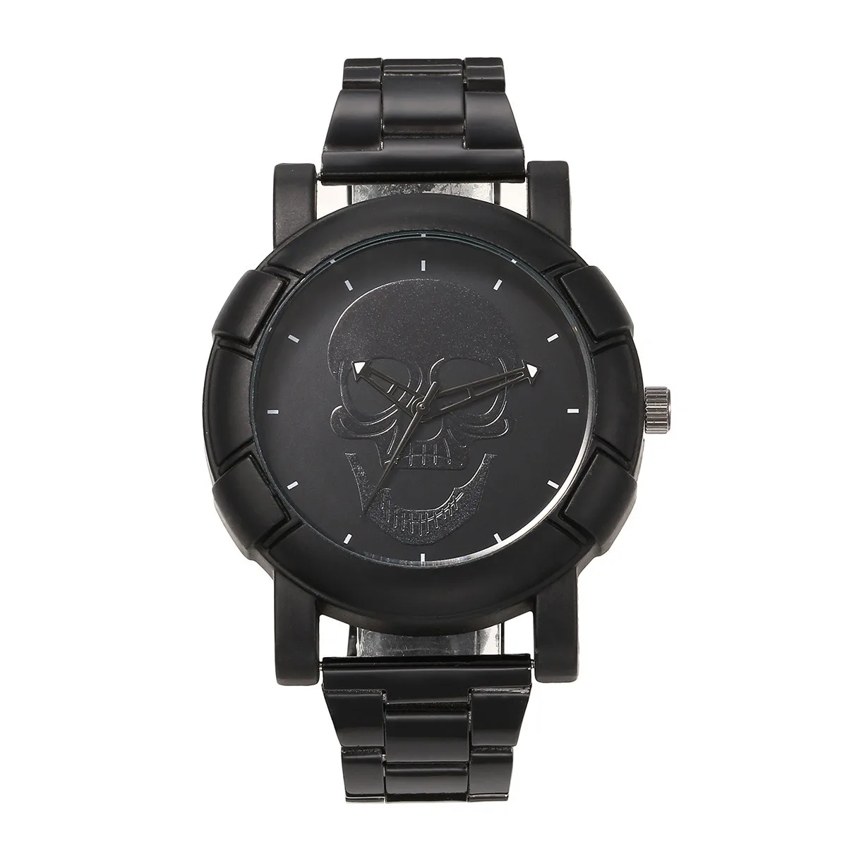 New cross-border high-grade skull gun black series male business steel band watch wholesale