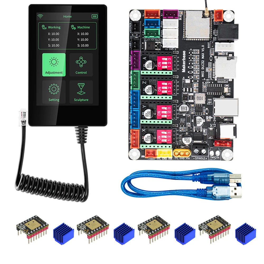 Makerbase MKS DLC32 MAX CNC Router Board Laser Engraving Machine 4 Axis Controller Woodwork Laser Engraver Motherboard TMC2209