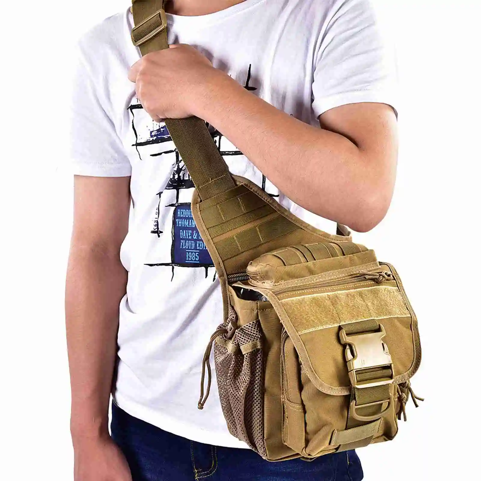 

Fashion Men's Chest Shoulder Bag Pack Oxford Fabric Waterproof Breathable Crossbody Bag for Outdoor Travel Hiking Climbing