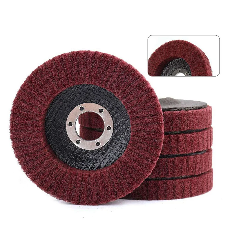 

ABAH-20Pcs 4 Inch Nylon Fiber Flap Disc Polishing Grinding Wheel,Scouring Pad Buffing Wheel For Angle Grinder