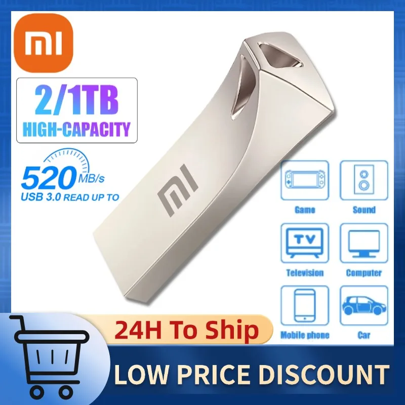 Xiaomi Type-C USB 3.0 Flash Drive 2TB Memory Stick 1TB Cle Usb Pendrive 256GB Pen Drives U Disk For Laptop/Phone Free Key Chain