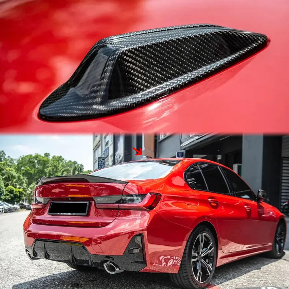 Carbon Fiber Car Roof Shark Fin Antenna Cover For BMW G20 G80 G22 G42 i01 3 Series i3 M3 2023 Trim Sticker Car Accessories