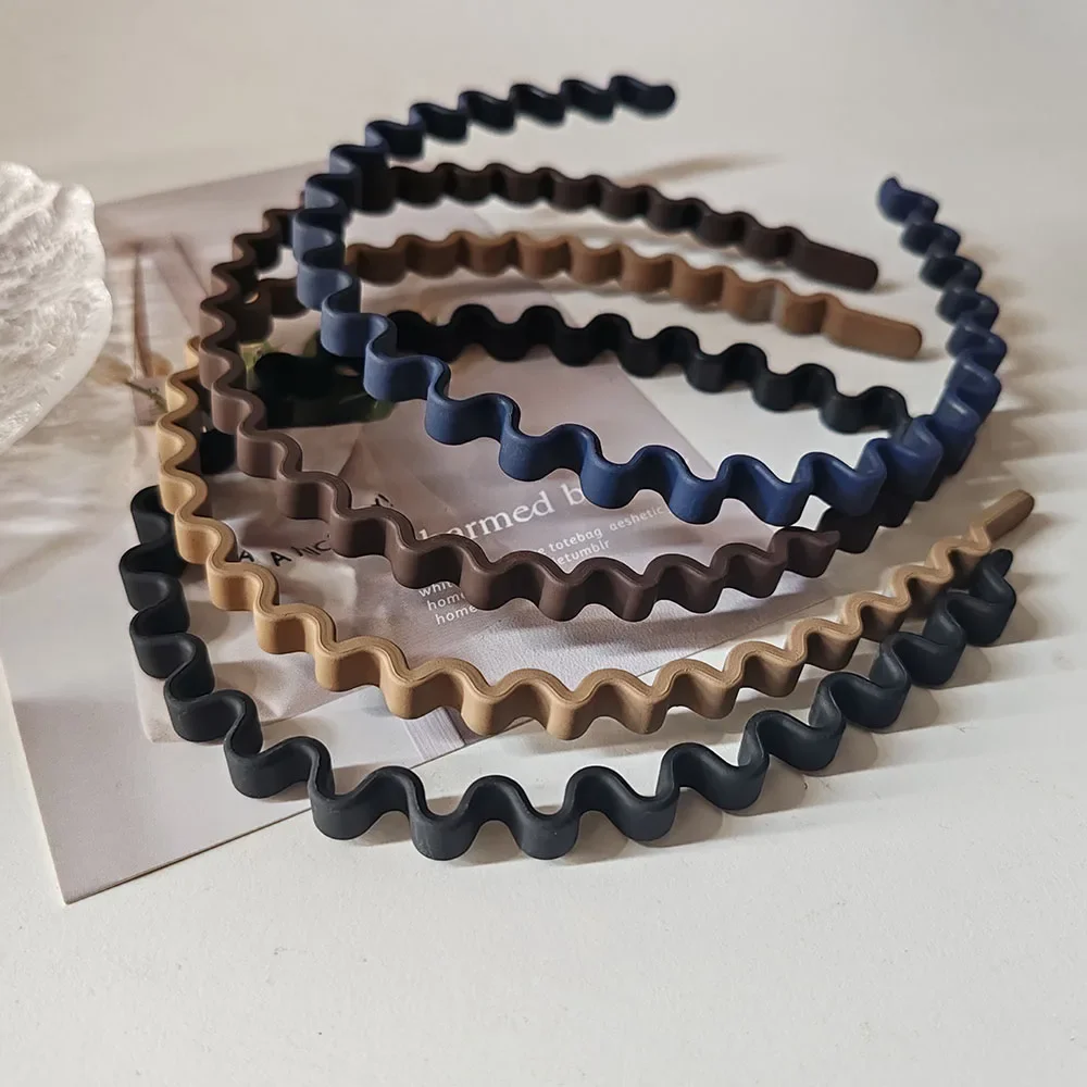 

Модные европейские и американские однотонные волнистые винтажные повязки для волос для женщин и девочек, ободок для подарка, резинки для волос, аксессуары