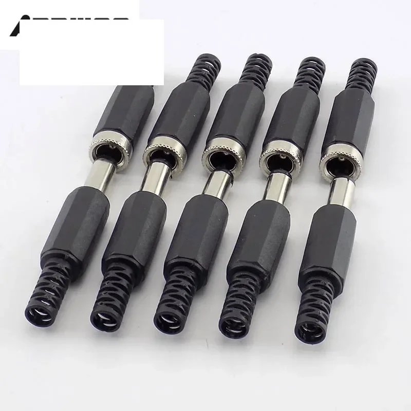 10PCS 24V 12V 3A Plastic Male Plugs + Female Socket Panel Mount Jack 5.5x2.1mm DC Power Connector Electrical Supplies 5.5*2.5