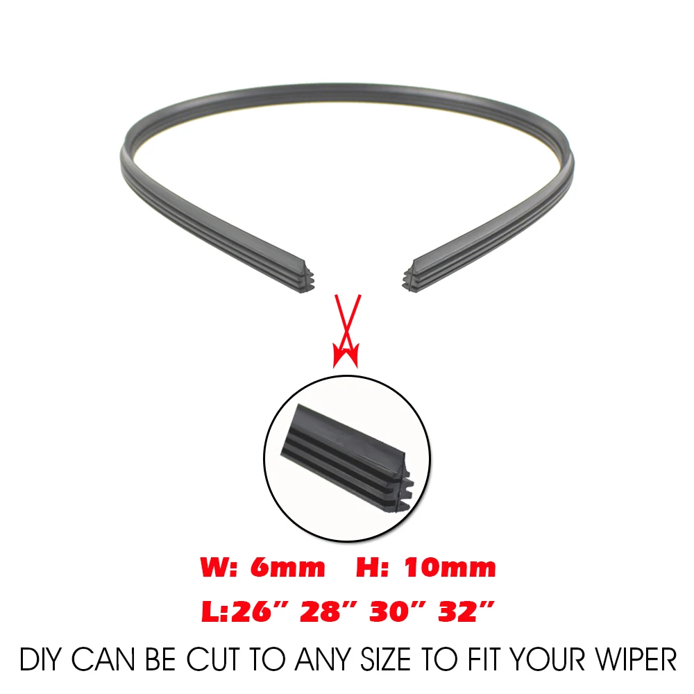 2PCS  High-Quality Boneless And Frameless Rubber Car Wipers 24/26/28/30/32 inch Blade Filler Strip Windshield Auto Parts