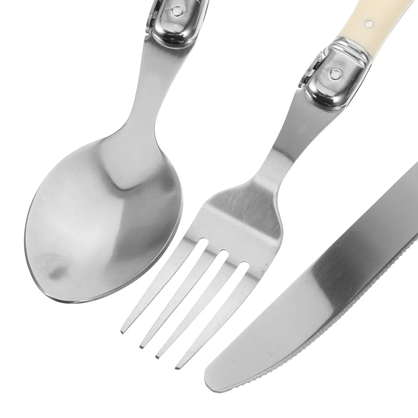 

1 set 1 Set Stainless Steel Cutlery Set Knife Fork Spoon Western Tableware Utensils Modern Design Fade Resistant Home