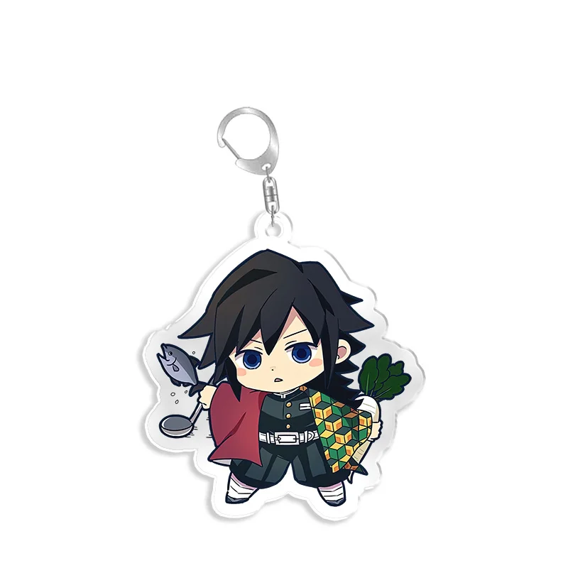 Demon Slayer Kimetsu No Yaiba Key Chain Anime Figure Keychain Acrylic Tomioka Giyuu Double Sided Coating Printing keyring