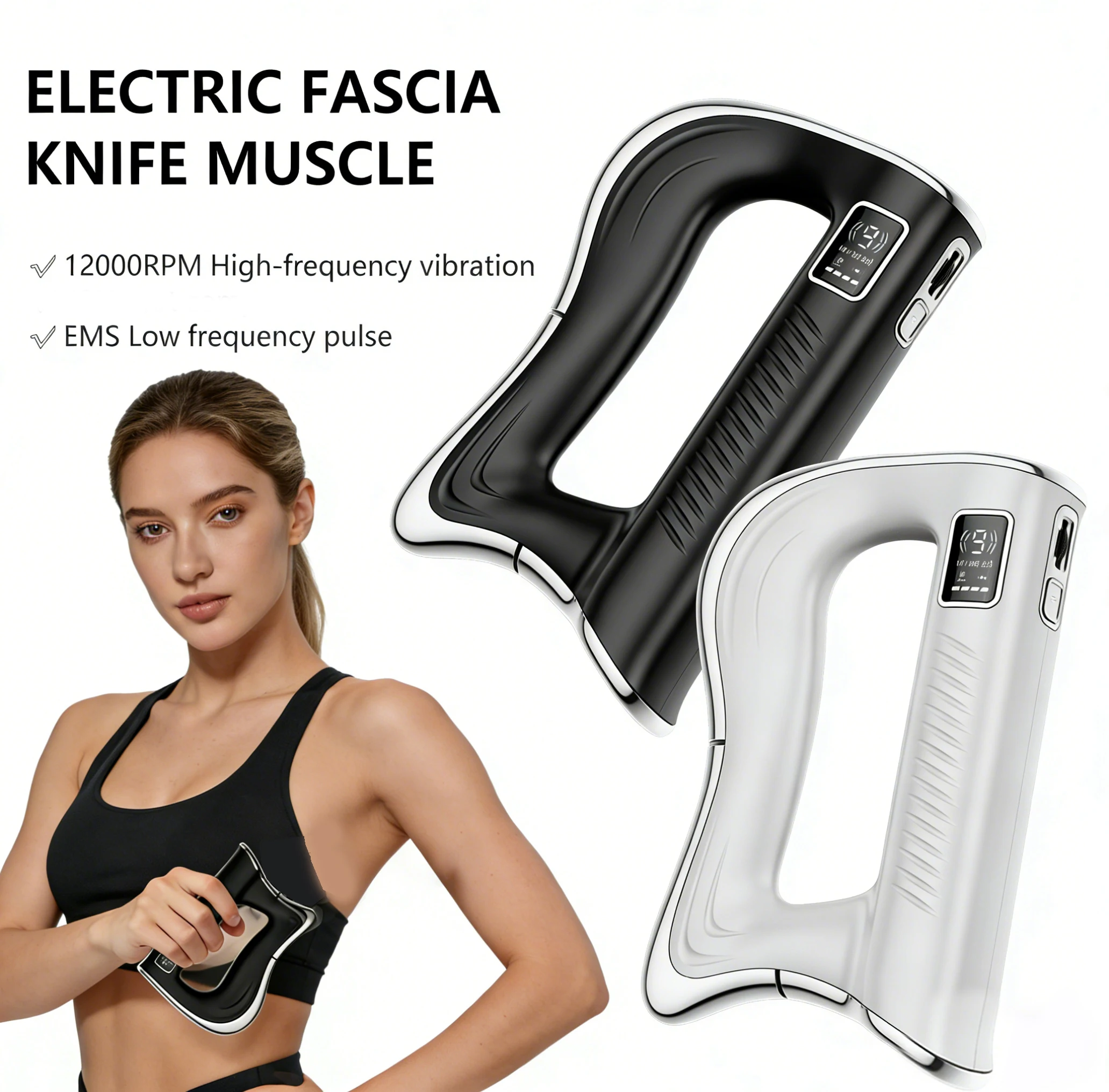 Elektrischer Faszien-Schaber EMS Mikrostrom Faszienmesser Muskel-Körpermassagegerät Vibrations-Entspannungs-Körperlifting-Massageklinge