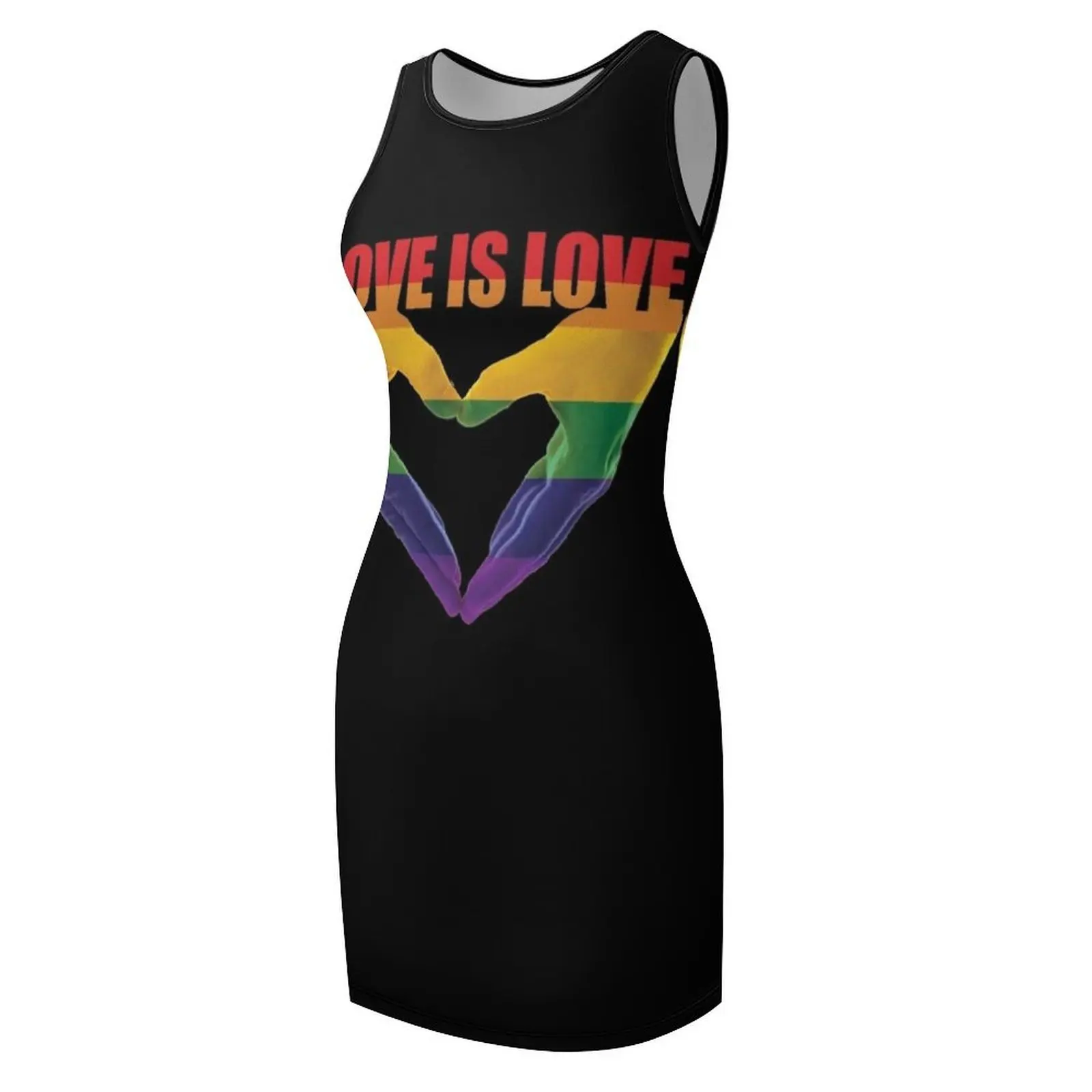 Love Is Love Maglietta arcobaleno Maglietta Gay Lesbian Pride Regalo LGBT Abito estivo senza maniche vintage