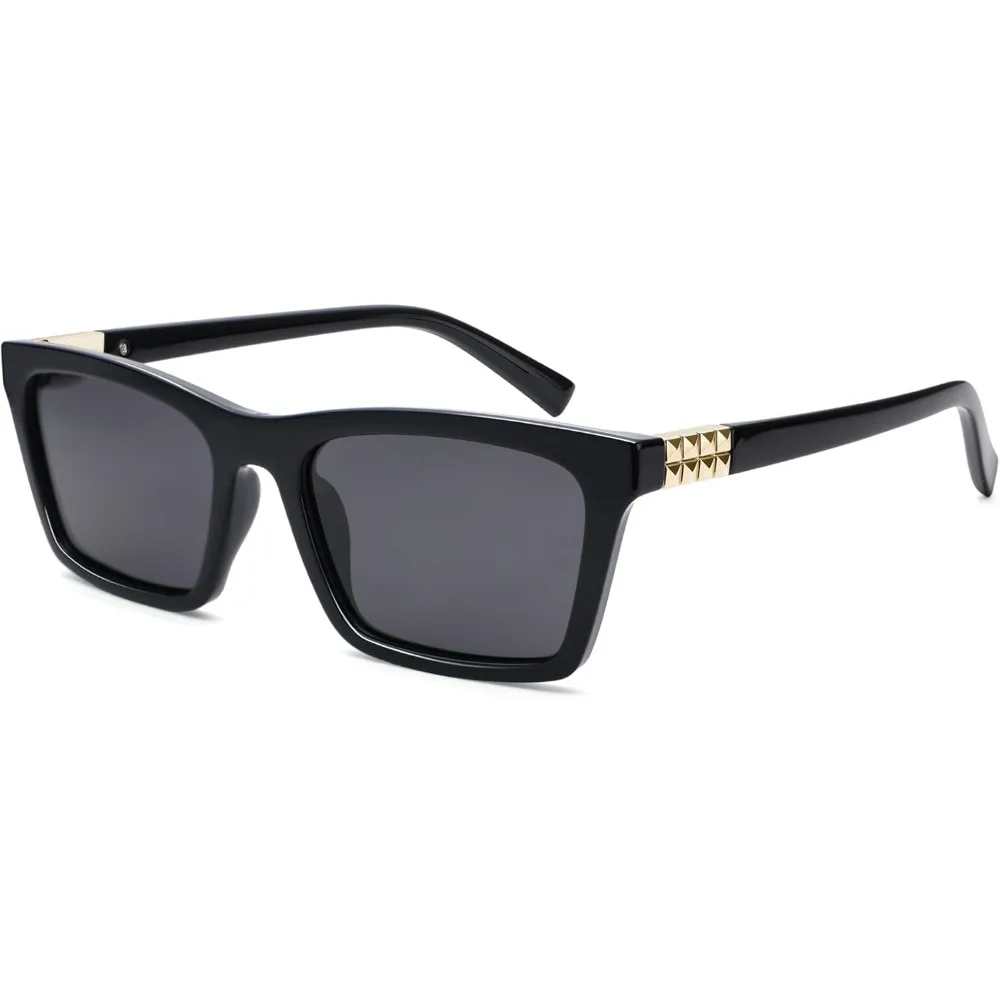 

Polarized Rectangle Sunglasses for Women Men, Retro Trendy 90s Bold Frame Sun Glasses AP3787