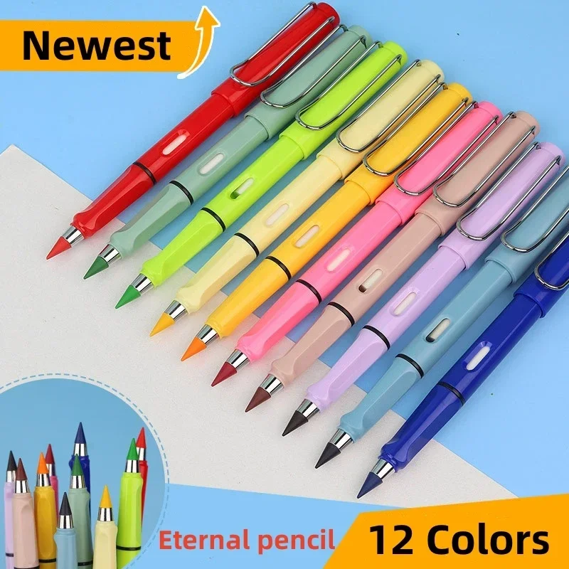 7Pcs/Set Everlasting Pencil with Eraser Unlimited Writing Pencils Eternal Erasable Pencil Pens for kids School Art Supplies