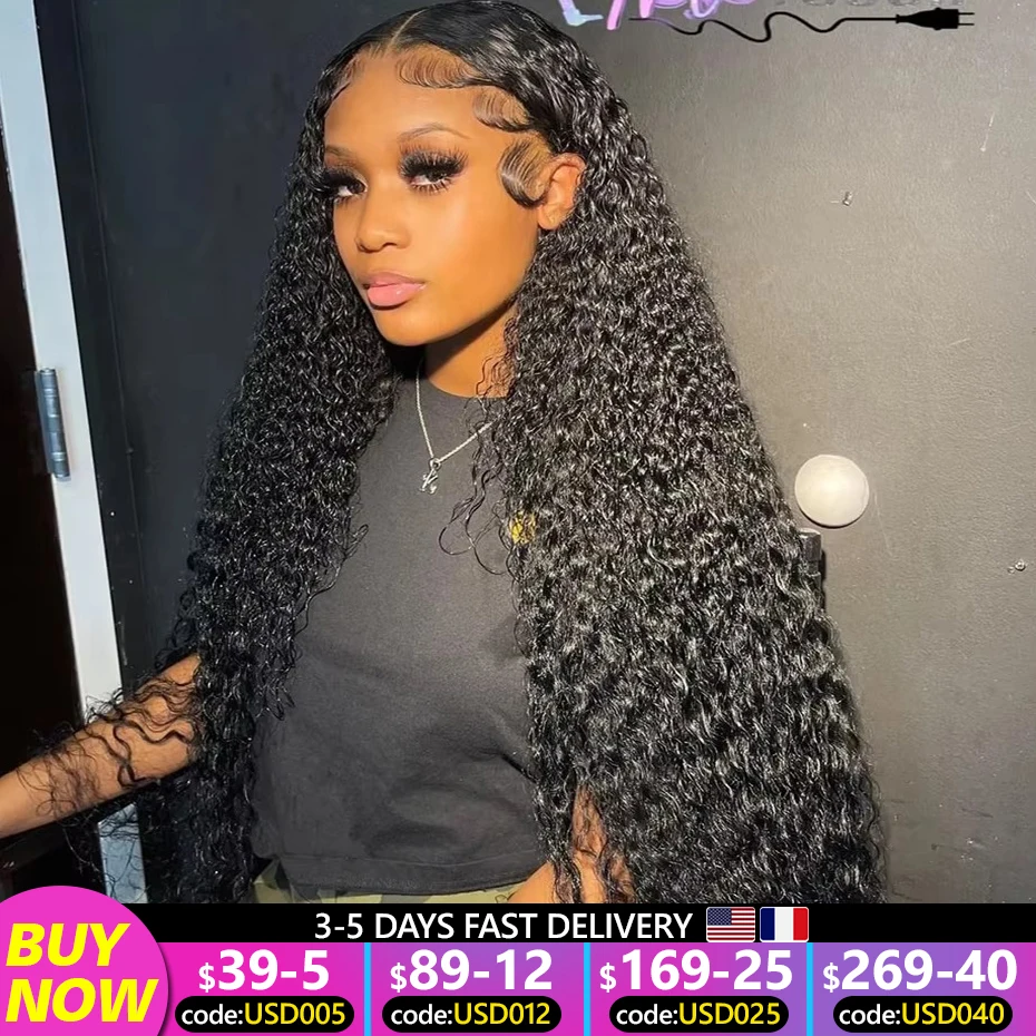 Deep Wave 13x4 13x6 Lace Frontal Wig 200% Density Lace Front Human Hair Wigs For Women Deep Curly Brazilian Human Hair Wig