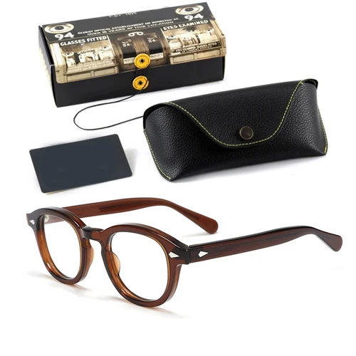 Montura de gafas para hombre, gafas estilo Johnny Depp, lentes transparentes, diseñador de marca, ordenador, gafas con montura de acetato Retro para mujer