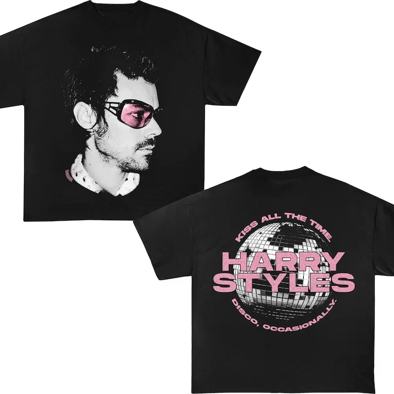 Camiseta de Doble Cara de Harry Styles para el Concierto 2026, Ropa de Verano de Algodón para Hombre y Mujer, Camiseta Casual de Moda de Manga Corta, Ropa Urbana